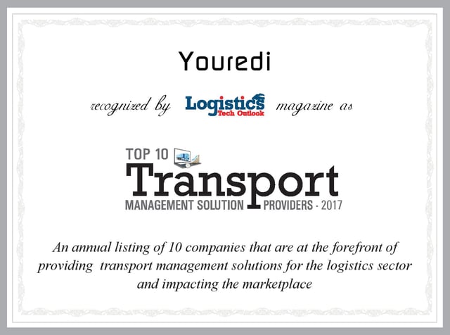 Youredi Top 10 Transport Management Solution Provider Logistics Tech Outlook 2017